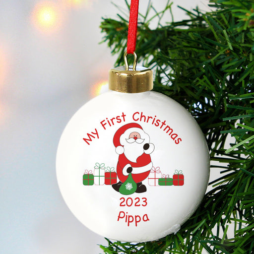 Personalised My First Christmas Bauble Ornament 