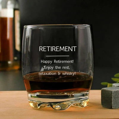 Personalised Retirement Whisky Glass Gift Boxed