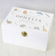 Personalised Born In 2026 Safari Animals Keepsake Box