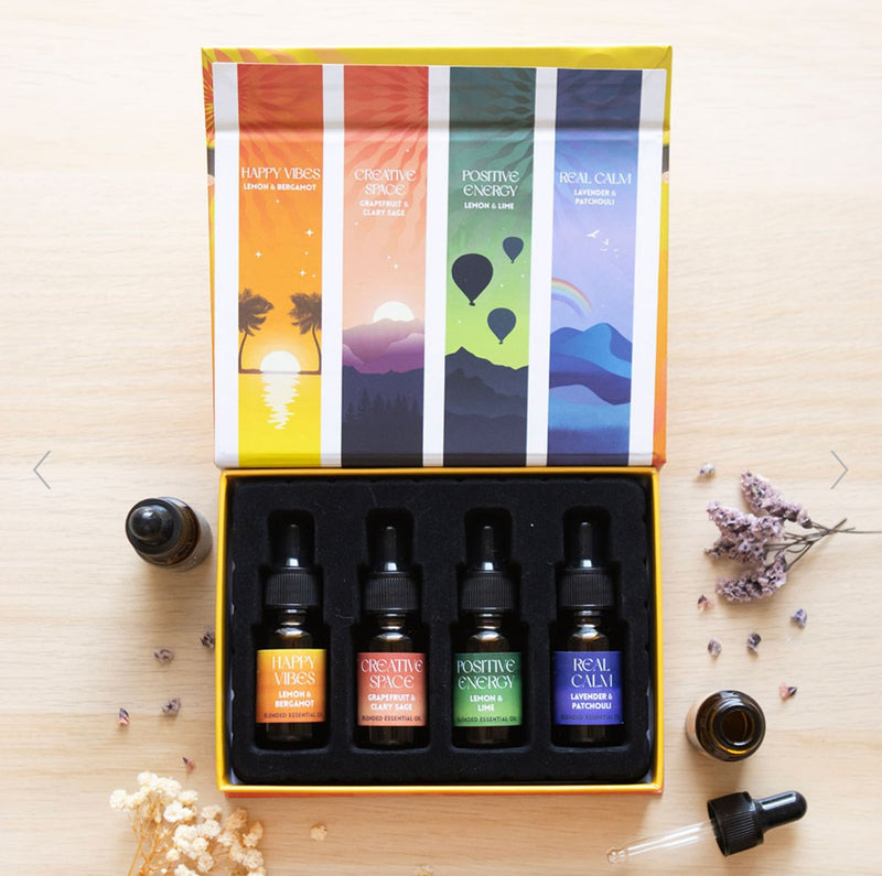 Happy Positive Energy Collection Blended Essential Oil Set