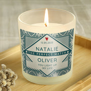 Personalised The Perfect Match Valentines Day Candle