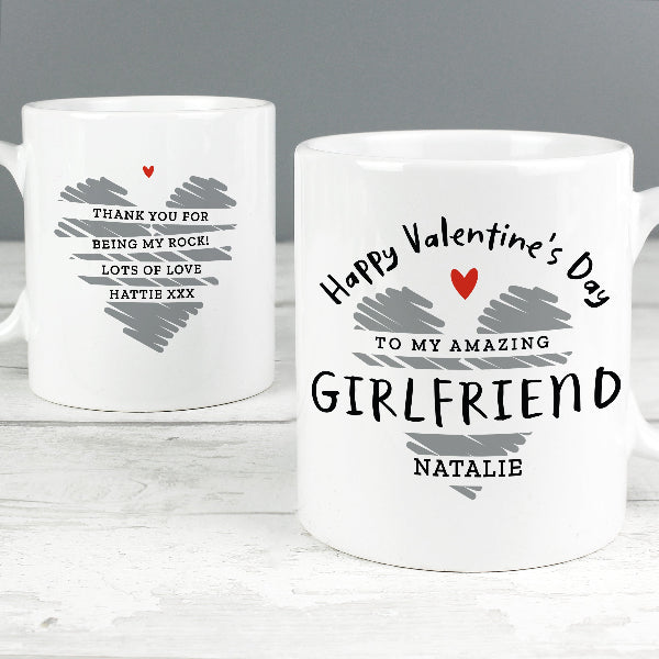 Personalised Happy Valentine's Day Girlfriend Mug