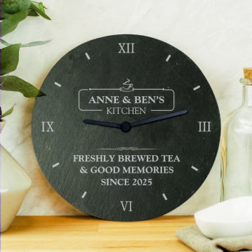 Personalised Kitchen Slate Clock