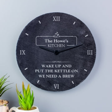 Personalised Kitchen Slate Clock