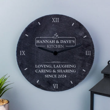 Personalised Kitchen Slate Clock