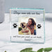 Bespoke Dog Memorial Glass Photo Gift - Paw Prints On Our Heart