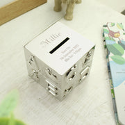 Engraved Silver Plated ABC Money Box - Christening Gift