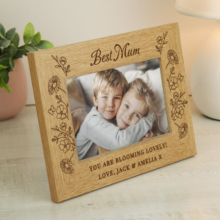 Personalised Photo Frame With Name & Message - Wildflowers