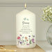 Personalised Granny Wild Flowers Pillar Candle