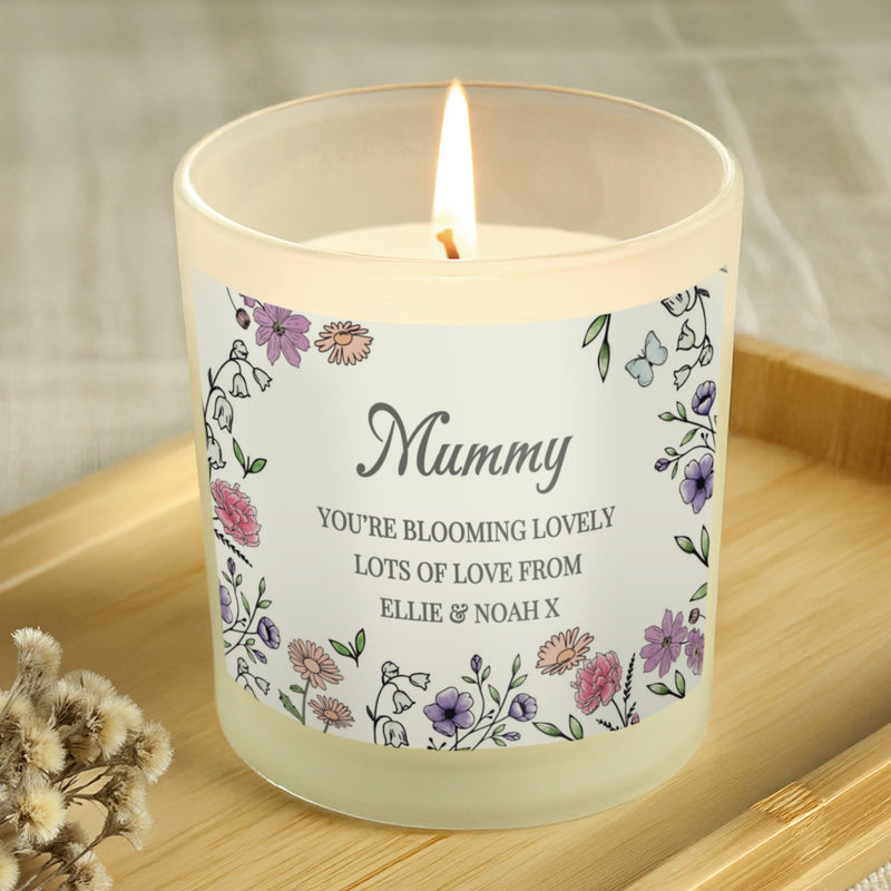 Personalised Mummy Wild Flowers Candle Jar