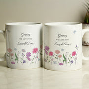 Personalised Wild Flowers Design Mug