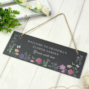 Personalised Grandma Wild Flowers Slate Garden Sign
