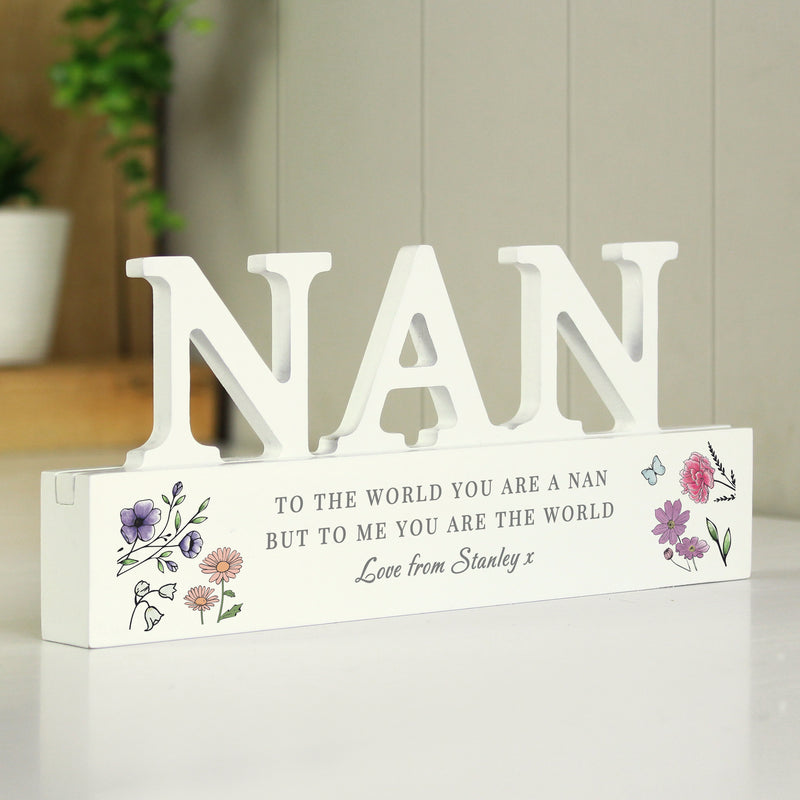 Personalised Wild Flowers Design Nan Ornament