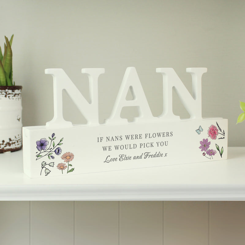 Personalised Wild Flowers Design Nan Ornament