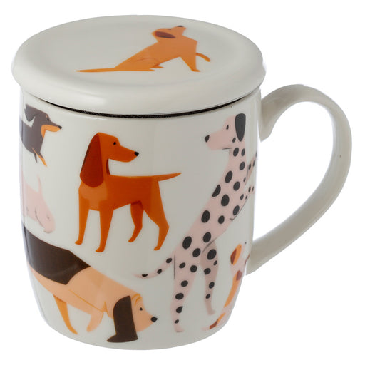 Barks Dog Porcelain Infuser Mug Set with Lid