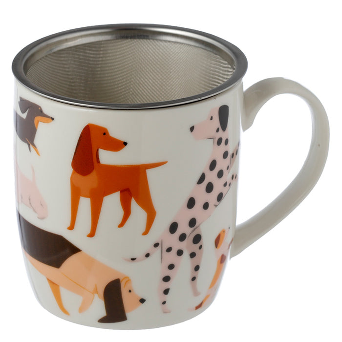 Barks Dog Porcelain Infuser Mug Set with Lid