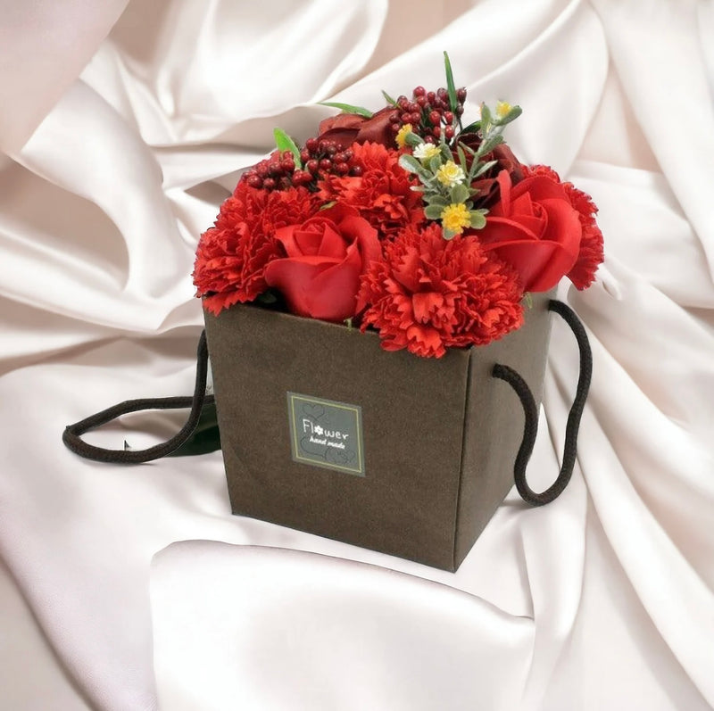 Soap Flower Bouquet - Red Rose & Carnation
