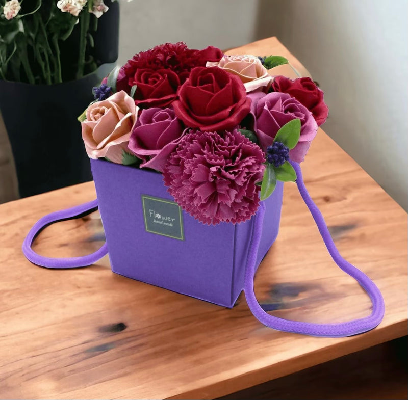 Purple Flower Garden Soap Flower Bouquet