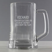Personalised Retirement Glass Tankard Gift Boxed - Any Text