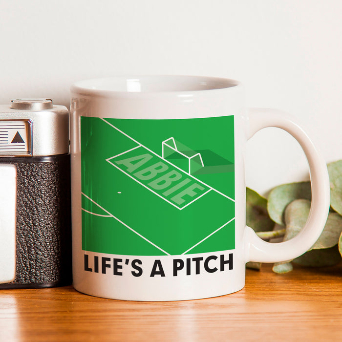 Personalised Life's A Pitch Novelty Football Mug