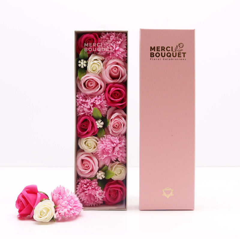 Baby Blessings Pinks Exquisite Soap Flower Bouquet Long Gift Box
