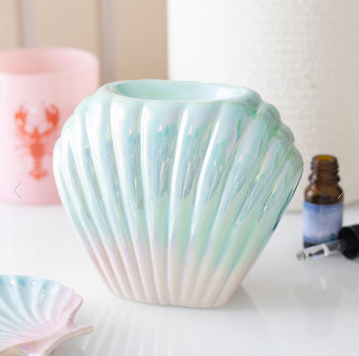 Iridescent Shell Shaped Oil Burner