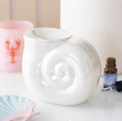 Pearlescent Spiral Shell Shaped Oil Burner