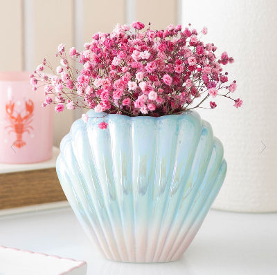 Iridescent Shell Shaped Flower Vase