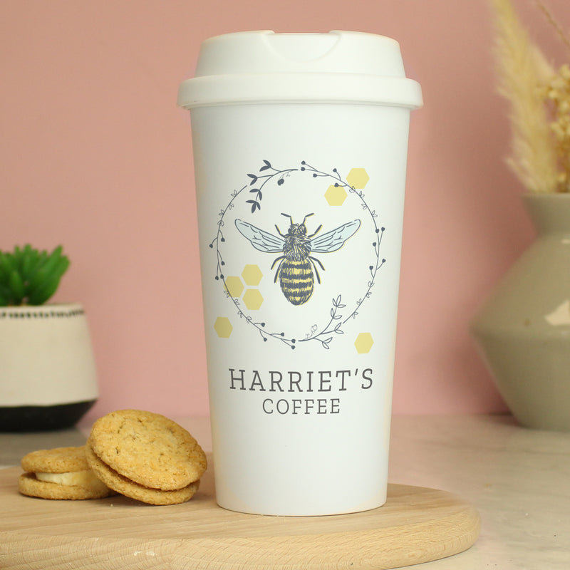 Personalised Bee Insulated Travel Mug