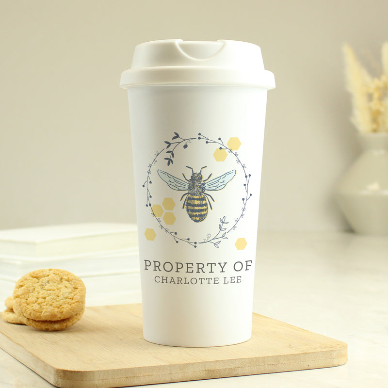 Personalised Bee Insulated Travel Mug