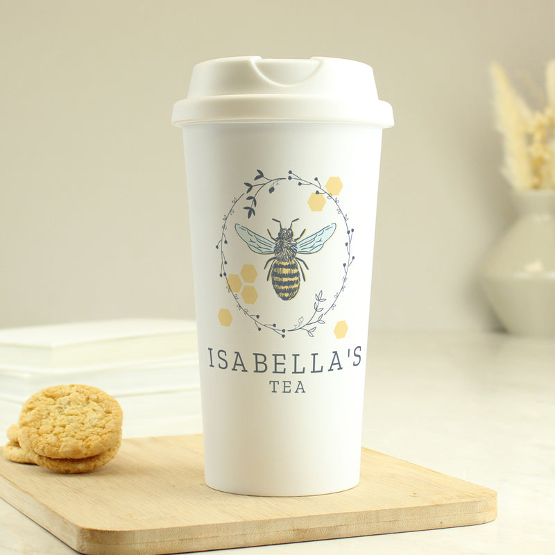 Personalised Bee Insulated Travel Mug