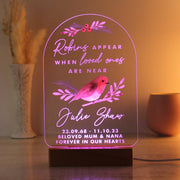 Personalised Robins Appear Memorial LED Light Christmas Decoration