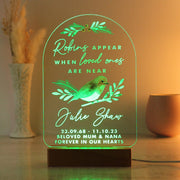 Personalised Robins Appear Memorial LED Light Christmas Decoration