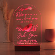 Personalised Robins Appear Memorial LED Light Christmas Decoration