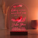Personalised Robins Appear Memorial Wooden Based LED Light Decoration 