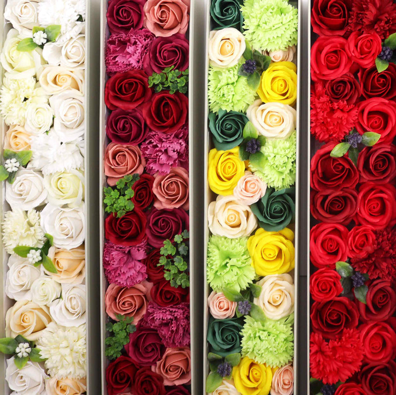 Vintage Roses Soap Flowers Bouquet Extra Long Gift Box
