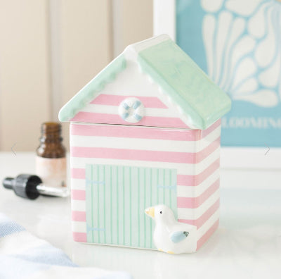 Pastel Beach Hut Shaped Oil Burner - Seaside Home Decor