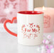 For My Best-Tea Mug with Heart Handle - Bestie Galentine Day Gift