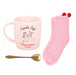 Valentines Cupid's Cafe Mug, Spoon and Socks Gift Set
