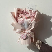 Large Soap Flower Pink Roses Bouquet - Birthday Gift