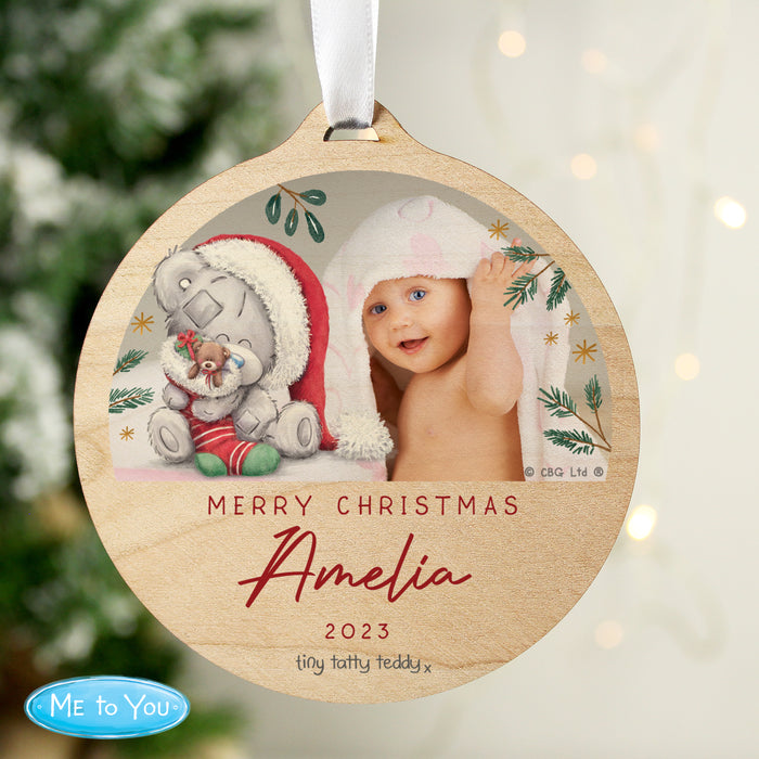 Personalised My First Christmas Tiny Tatty Teddy Photo Upload Decoration