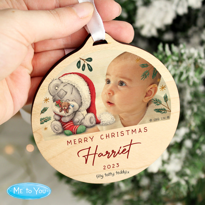 Personalised My First Christmas Tiny Tatty Teddy Photo Upload Decoration