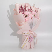 Large Soap Flower Pink Roses Bouquet - Birthday Gift