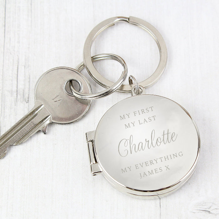 Personalised Classic Photo Locket Keyring - Any Text