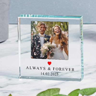 Always & Forever Couples Photo Plaque Block