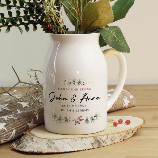 Personalised Christmas Flower Jug Vase