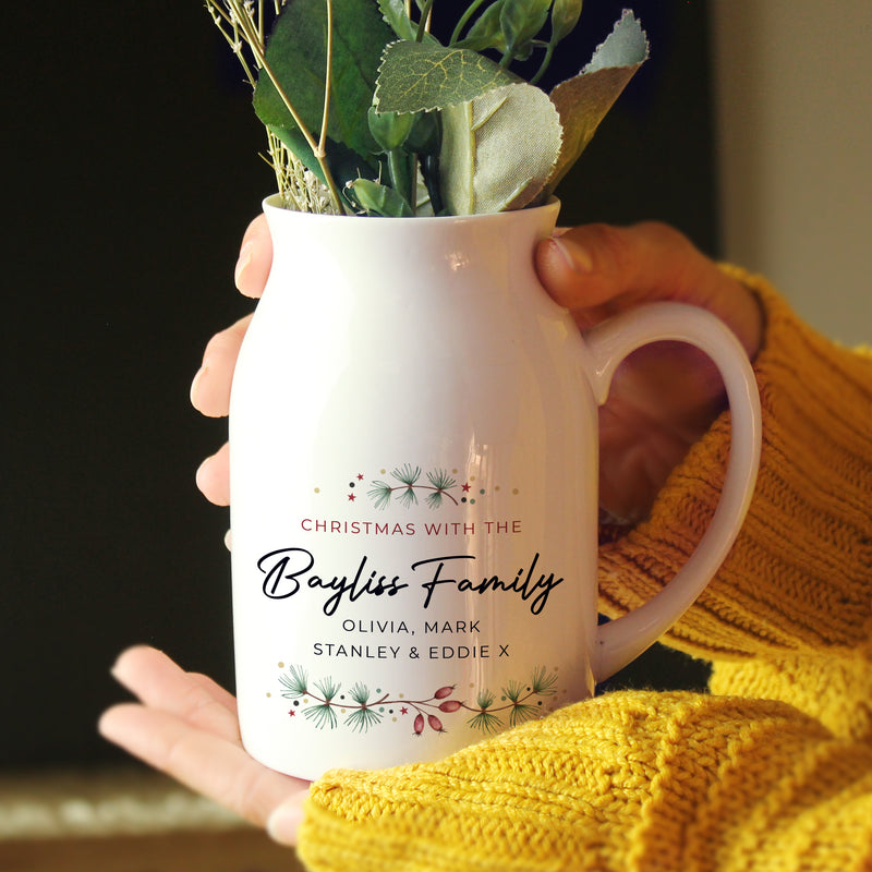 Personalised Christmas Flower Jug Vase