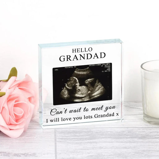 Hello Grandad Baby Announcement Baby Scan Glass Gift