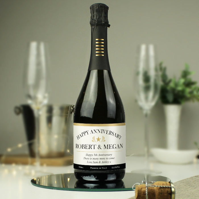 Personalised Happy Anniversary Prosecco Bottle