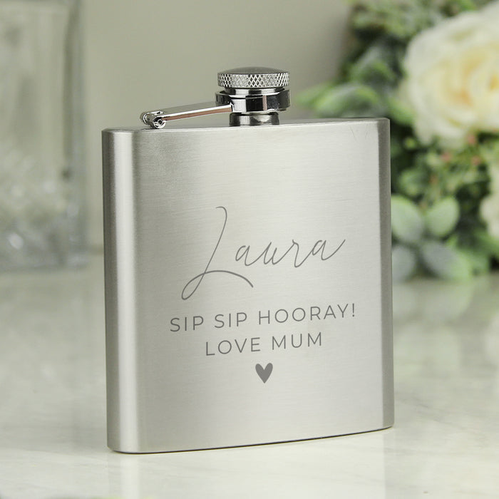 Personalised Free Text Birthday Hip Flask